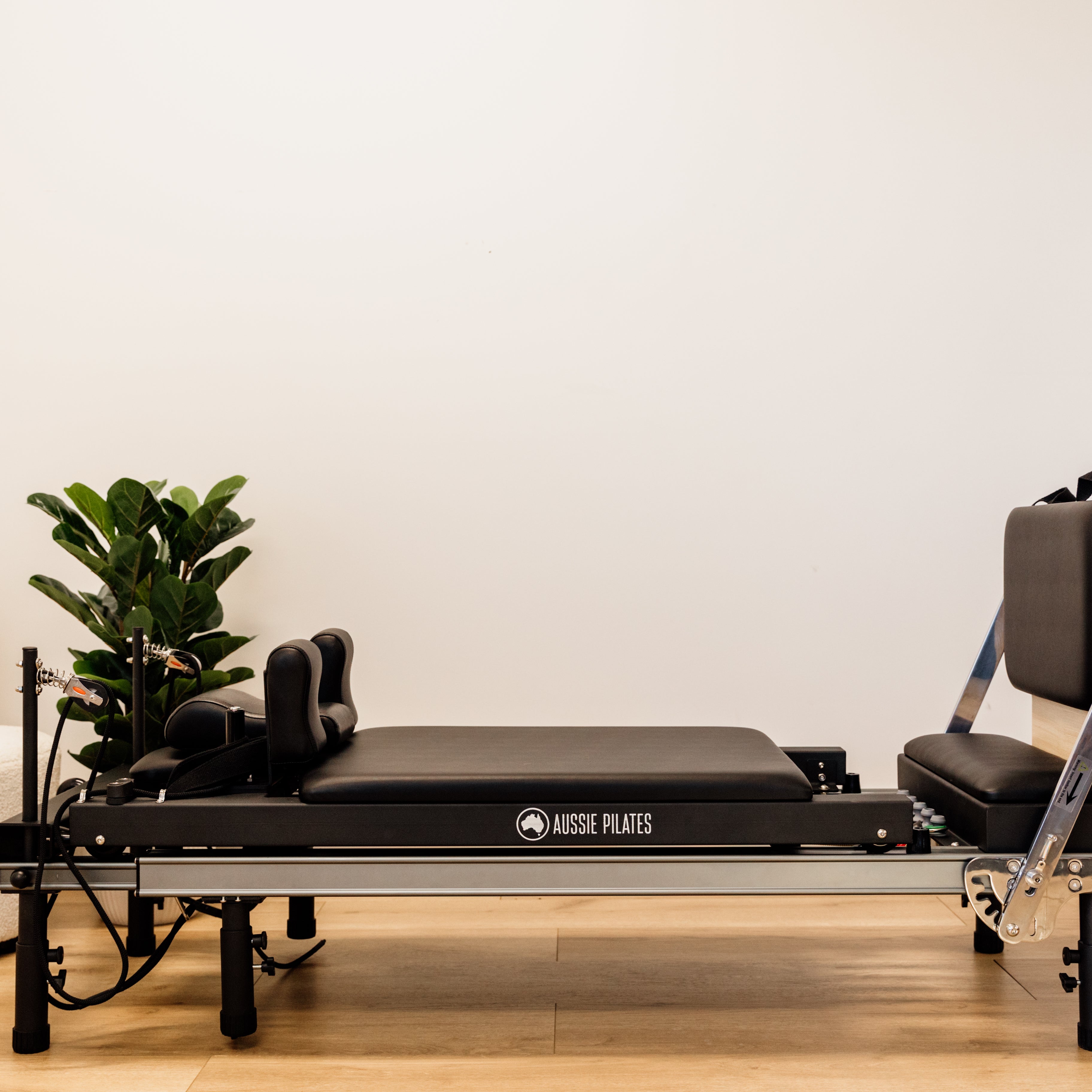 Light Gray Sleek Foldaway Reformer by Aussie Pilates Pilates World