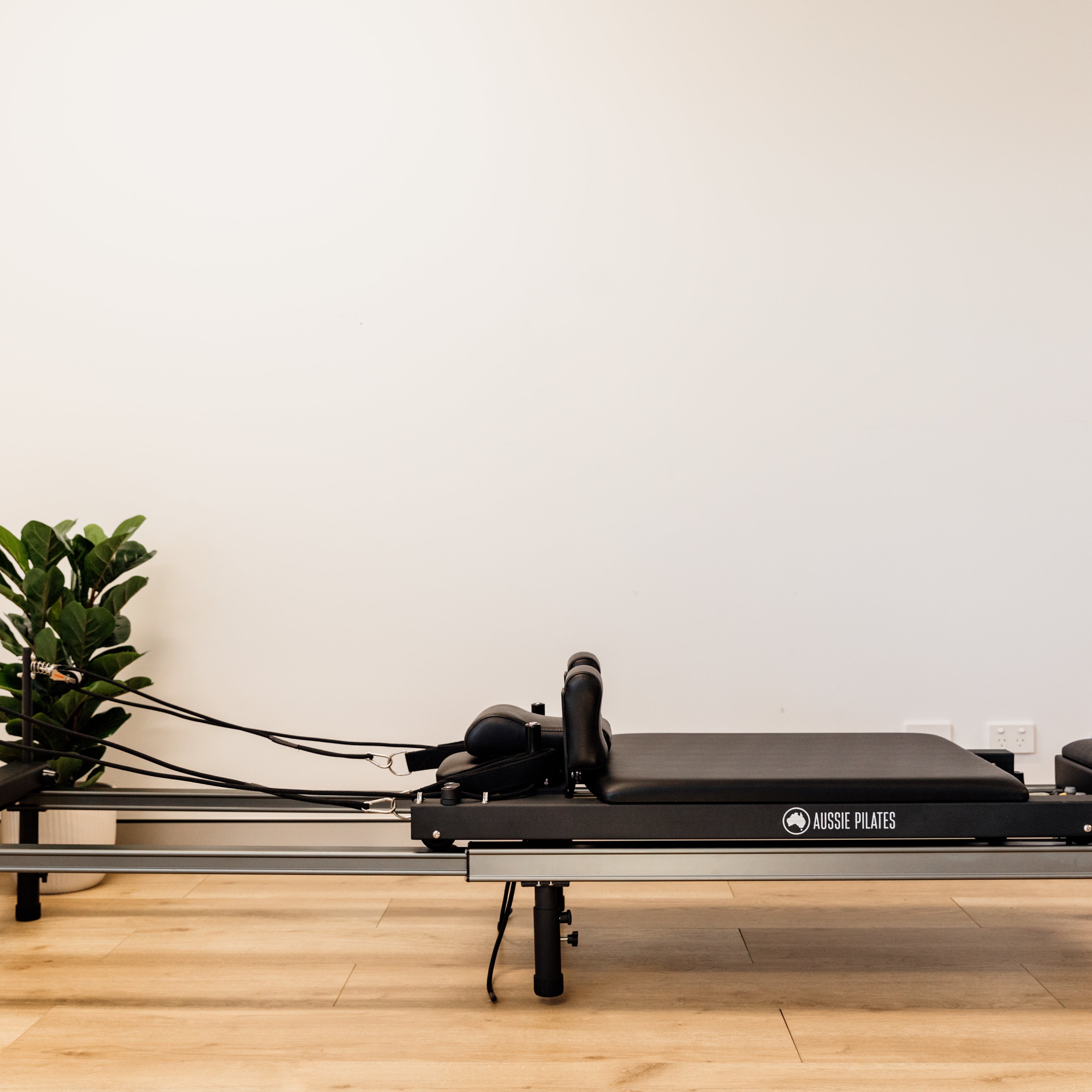 Light Gray Sleek Foldaway Reformer by Aussie Pilates Pilates World