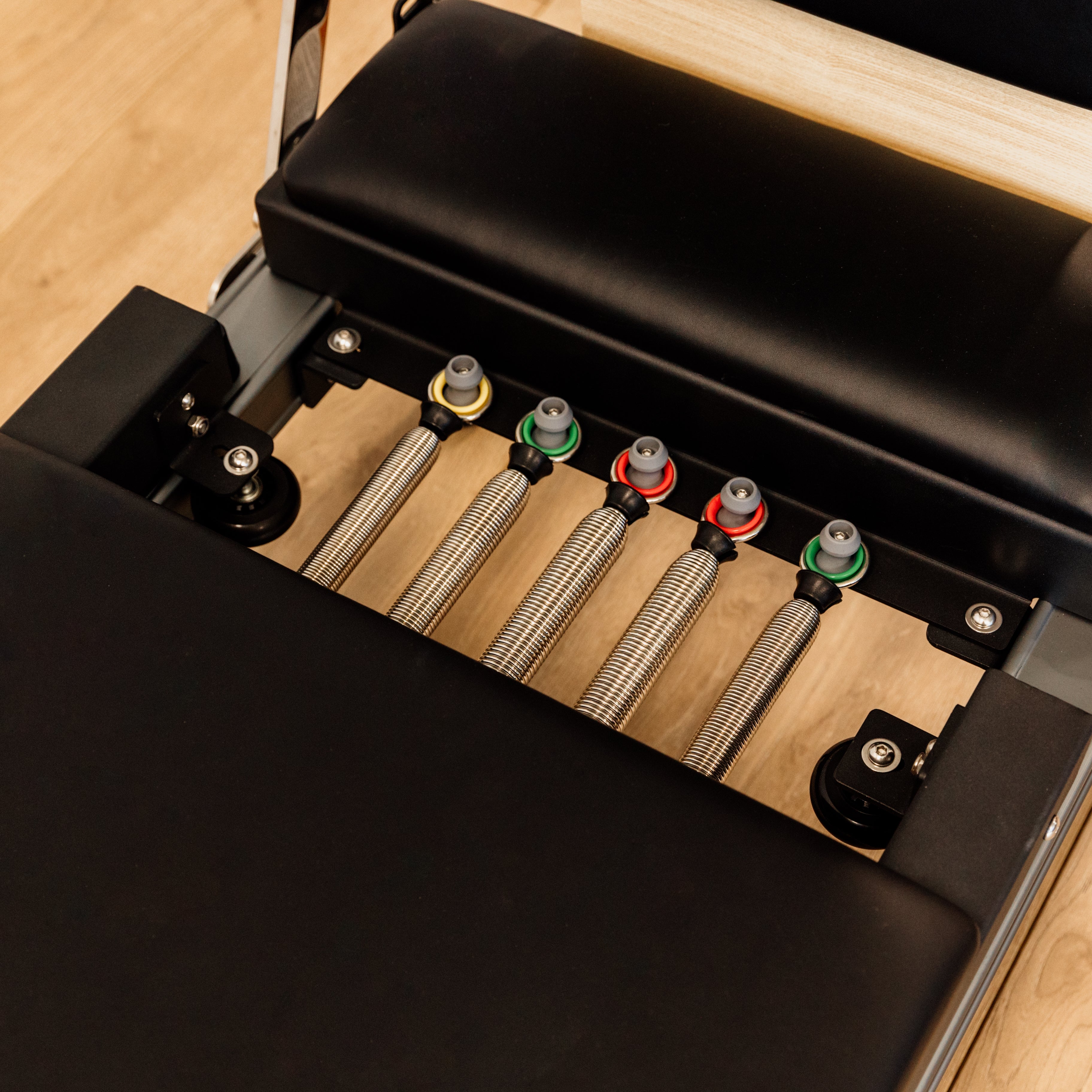 Black Sleek Foldaway Reformer by Aussie Pilates Pilates World