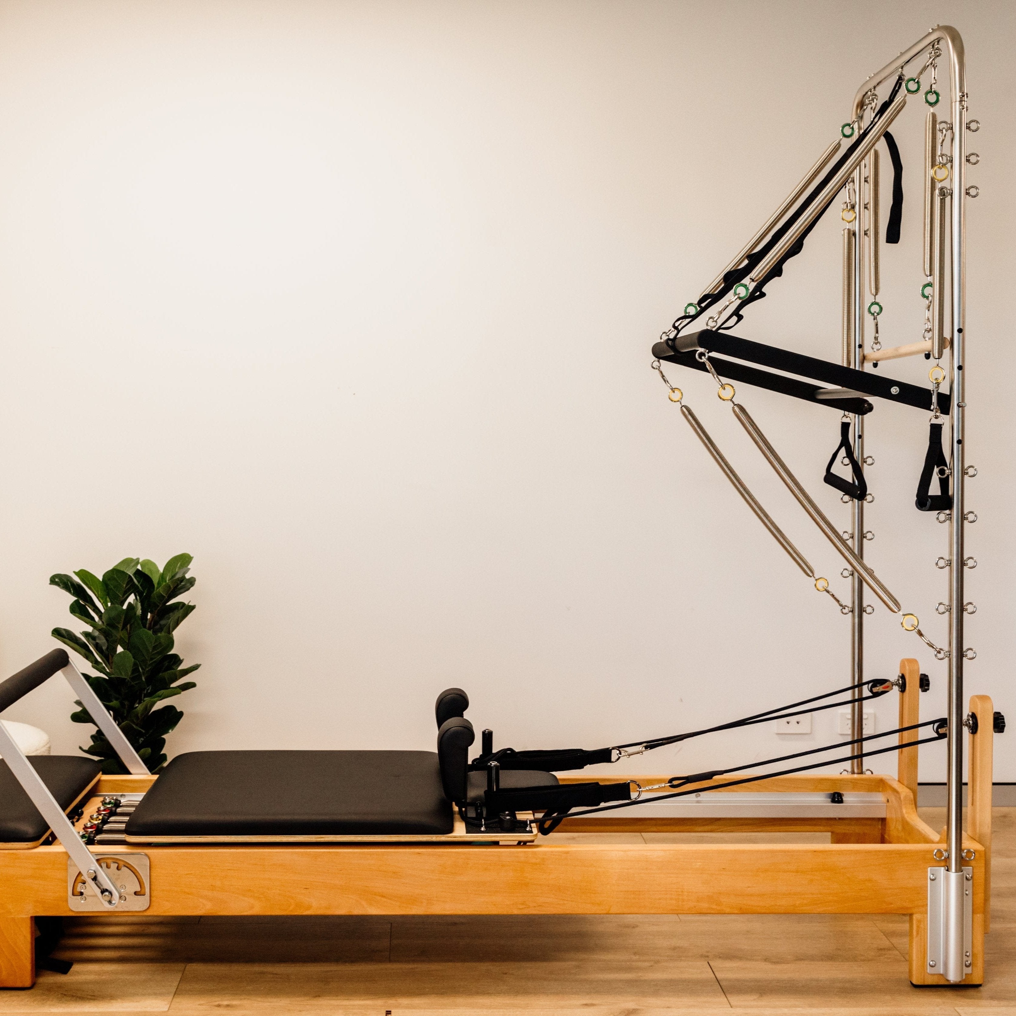 Light Gray Classic Half Trapeze Studio Reformer by Pioneer Pilates Pilatesworld Half Trapeze